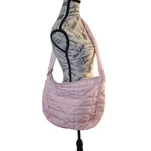 Novelty Light Pink Quilted Crossbody‎ Bag